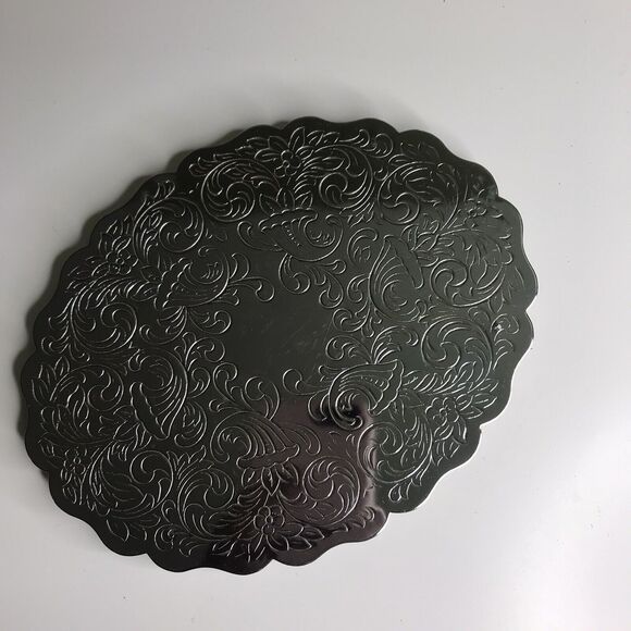 Other - Vtg Serving Diner Trivet Silvertone 4-legged Filigree Oval Shape